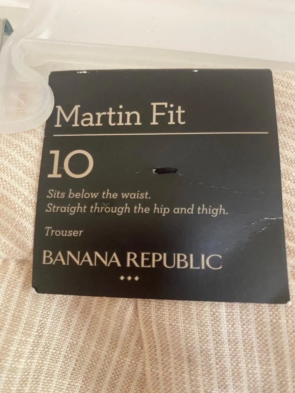 Banana Republic Women's Martin Fit Beige Linen Trouser Pants Size 10